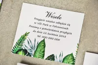 Bilecik do Zaproszeń Greenery | Personalizowane Wkładki