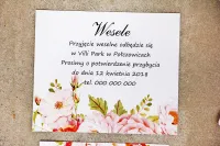 Bilecik do zaproszenia | Wkładka ślubna z Piwoniami Sorento