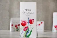 Menu Weselne z Tulipanami • Personalizowane Karty na Stół