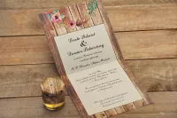 Zaproszenia ślubne rustykalne z eustomą | Rustykalne nr 2