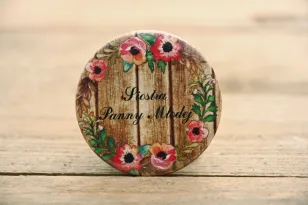Badges für Gäste - Rustic No. 2 - Pink Eustoma - Hochzeitsaccessoires, Hochzeitsaccessoires, Dank an die Gäste