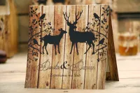 Rustykalne Zaproszenia Ślubne z Jeleniem | Leśny Motyw