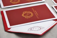 Złocone Zaproszenia Ślubne Czerwone Glamour | Sonata nr 3