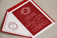 Złocone Zaproszenia Ślubne Czerwone Glamour | Sonata nr 3