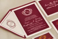 Bordowe Zaproszenia Ślubne Złocone | Sonata nr 6 | Sklep
