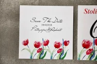 Save The Date z Tulipanami | Akwarelowe Zawiadomienia o Ślubie