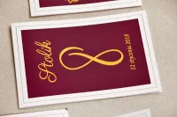 Numery na Stół Weselny Bordowe Złocone | Sonata nr 6