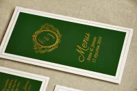 Złocone Menu Weselne Butelkowa Zieleń | Sonata nr 7