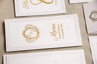Złocone Menu Weselne Glamour | Eleganckie Menu | Sonata nr 9