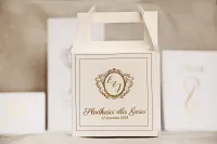 Pudełka na Ciasto Weselne Glamour Złocone | Sonata nr 9