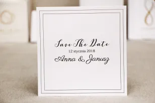 Bilecik Save The Date do zaproszenia ślubnego - Sonata nr 9 - Czerń i biel