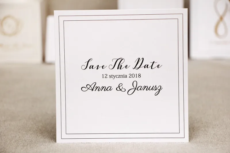 Save The Date Hochzeitseinladungskarte - Sonate Nr. 9 - Schwarz und Weiß