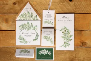 Zestaw próbny - Zaproszenia ślubne w ekologicznej kopercie oraz dodatki i podziękowania dla gości weselnych