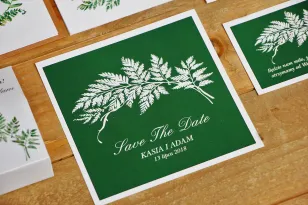 Save The Date Ticket für Hochzeitseinladung - Kalia No. 1 - Fern Leaf