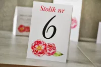 Numery na Stół Weselny Piwonie | Personalizacja | Pistacjowe nr 6