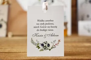 Flaschenanhänger, Hochzeit Wodka, Hochzeit - Kalia nr 3 - Weiße Anemonen - Blumen Hochzeitszubehör