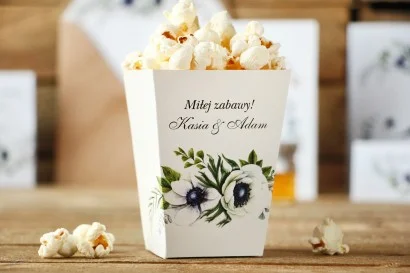 Pudełka na popcorn - Kalia nr 3 - Anemony - dodatki ślubne