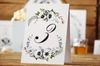 Numery na Stół Weselny z Anemonami | Kalia nr 3 | Amelia