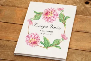 Gästebuch - Kalia nr 4 - Rosa Dahlien - Blumen Hochzeitszubehör