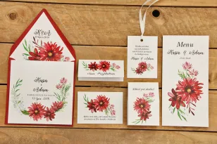 Trial Kit - Hochzeitseinladungen in einem farbigen Umschlag und Accessoires und Danksagungen für Hochzeitsgäste