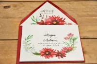 Zaproszenia Ślubne Dalie Czerwone Eko | Kalia nr 5