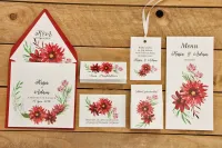 Zaproszenia Ślubne Dalie Czerwone Eko | Kalia nr 5