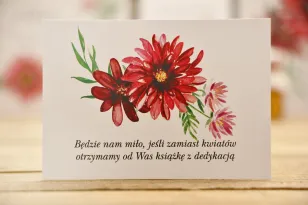 Einladungskarte 105 x 74 mm Hochzeitsgeschenke Hochzeit - Kalia nr 5 - Rote Dahlien