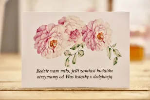 Bilecik do zaproszenia 105 x 74 mm prezenty ślubne wesele - Kalia nr 6 - Pudrowe róże