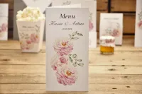 Menu Weselne Pudrowe Róże Kalia nr 6 | Amelia-Wedding.pl