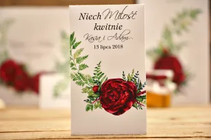 Podziękowania dla Gości weselnych - Nasiona niezapominajki - Kalia nr 7 - Bordowe kwiaty - dodatki ślubne