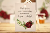 Zawieszki na Wódkę Weselną Bordowe Piwonie | Kalia nr 7