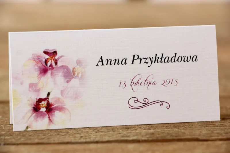 Winietki na stół weselny - Malowane Kwiaty nr 2 - Orchidee - dodatki ślubne