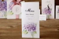 Menu Weselne Fioletowa Hortensja | Malowane Kwiaty nr 3