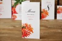 Menu Weselne Pomarańczowe Kwiaty Gerbery | Amelia-Wedding.pl