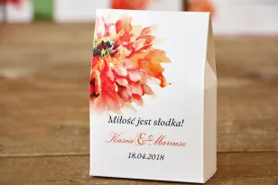 Bonbonschachtel, dank Hochzeitsgästen - Painted Flowers No. 5 - Orange - Hochzeitsaccessoires