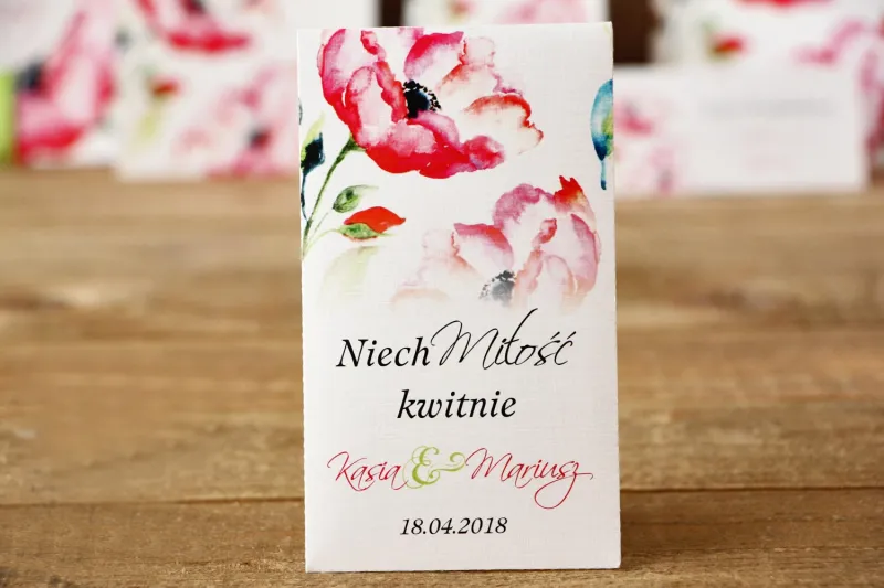 Podziękowania - Nasiona Niezapominajki - Malowane Kwiaty nr 6 - Amarantowe anemony - dodatki ślubne Podziękowania - Nasiona Niezapominajki - Malowane Kwiaty nr 6 - Amarantowe anemony - dodatki ślubne