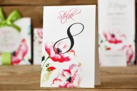 Eleganckie Numerki na Stół Weselny | Malowane Kwiaty nr 6