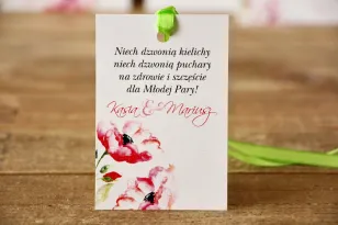 Zawieszki na alkohol - Malowane Kwiaty nr 6 - Amarantowe anemony - dodatki ślubne
