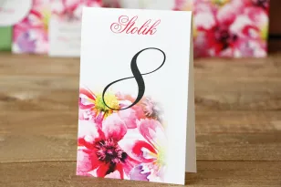 Tischnummern - Bemalte Blumen Nr. 7 - Die Kraft der Blumen - Hochzeitszubehör, Accessoires für den Hochzeitstisch