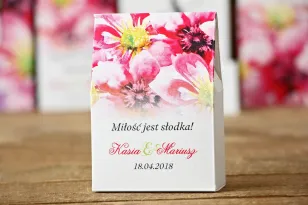 Eine Schachtel für Süßigkeiten, dank Hochzeitsgästen - Painted Flowers No. 7 - Amaranth Blumen - Hochzeitszubehör