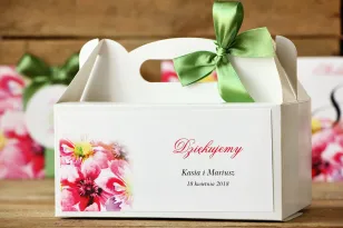 Pudełko na ciasto, tort weselny, prostokątne - Malowane Kwiaty nr 7 - Moc kwiatów - dodatki ślubne