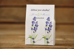 Bonbonschachtel, dank Hochzeitsgästen - Bemalte Blumen Nr. 8 - Lavendel - Hochzeitszubehör