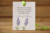 Zawieszki na Wódkę Weselną Lawenda • Personalizowane | Amelia