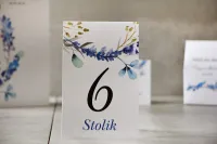 Zimowe Numerki na Stół Weselny Błękitne | Amelia Wedding