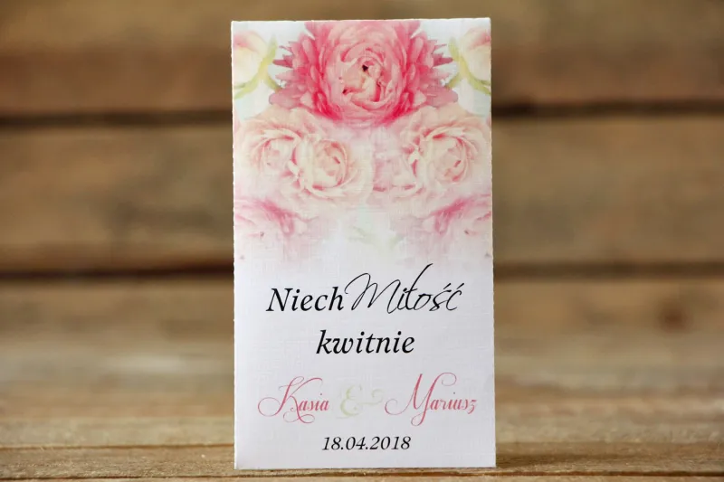 Podziękowania dla Gości weselnych - Nasiona Niezapominajki - Malowane Kwiaty nr 9 - Pudrowe piwonie - dodatki ślubne Podziękowania dla Gości weselnych - Nasiona Niezapominajki - Malowane Kwiaty nr 9 - Pudrowe piwonie - dodatki ślubne