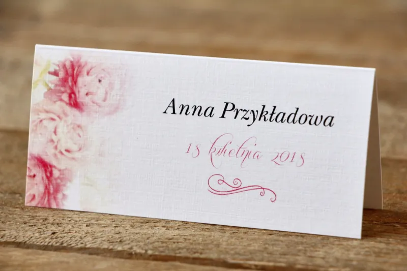 Winietki na stół weselny, ślub - Malowane Kwiaty nr 9 - Pudrowe piwonie - dodatki ślubne Winietki na stół weselny, ślub - Malowane Kwiaty nr 9 - Pudrowe piwonie - dodatki ślubne