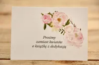 Bileciki do Zaproszeń Ślubnych Piwonie | Malowane Kwiaty nr 12