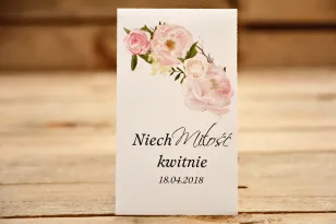 Danke an die Hochzeitsgäste - Vergissmeinnicht Samen - Bemalte Blumen Nr. 12 - Puderpfingstrosen - Hochzeitsaccessoires
