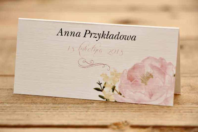 Winietki na stół weselny - Malowane Kwiaty nr 12 - Pudrowe piwonie - dodatki ślubne Winietki na stół weselny - Malowane Kwiaty nr 12 - Pudrowe piwonie - dodatki ślubne