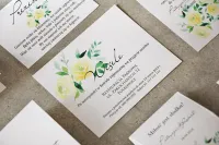 Bilecik do Zaproszeń Ślubnych Żółte Róże | Pistacjowe nr 9